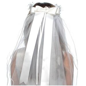 LIKE NEW🔥First Communion White Floral Wreath Veil🔥